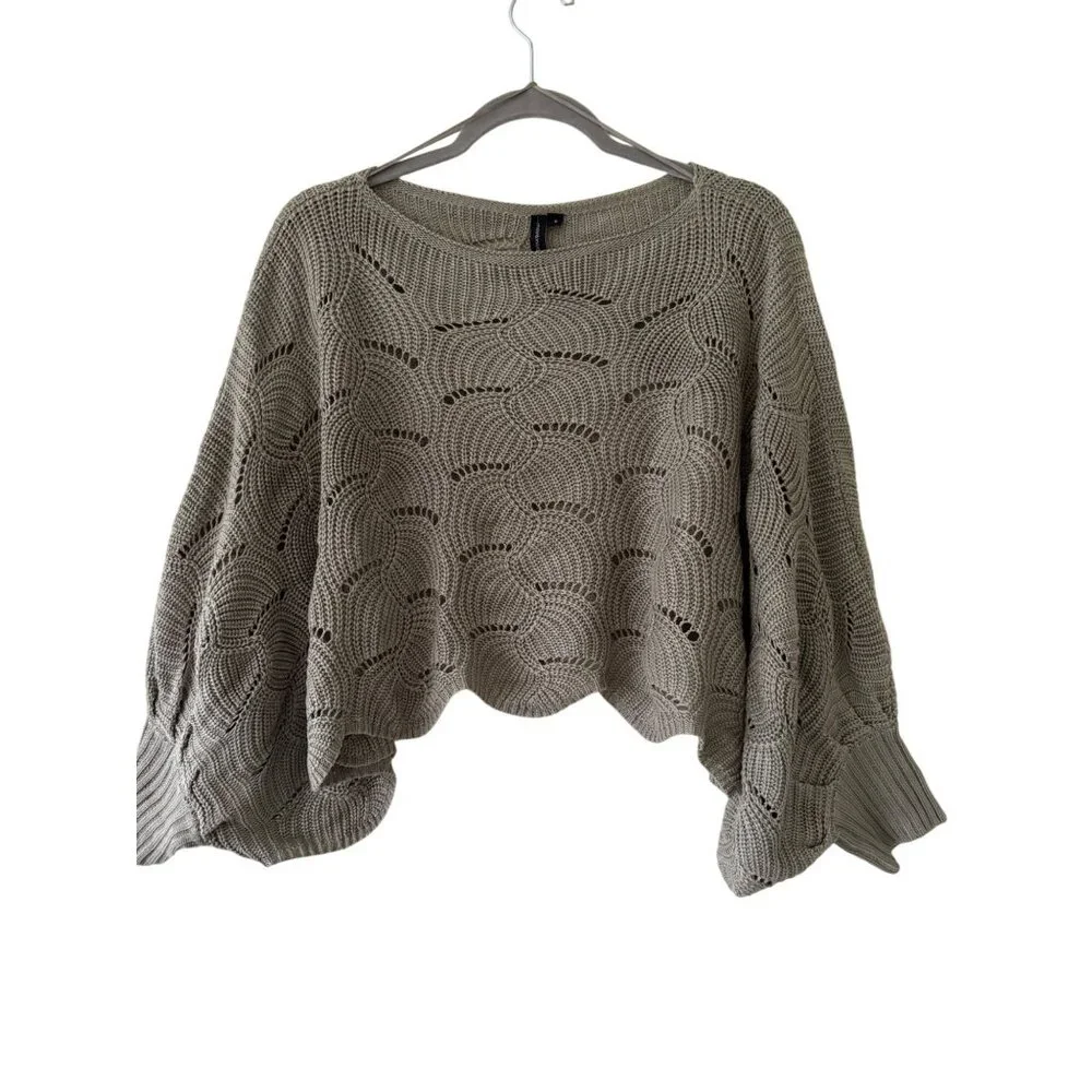 Anthropologie Moon Madison Green Scalloped Knit Flowy Sweater - Picture 4 of 13